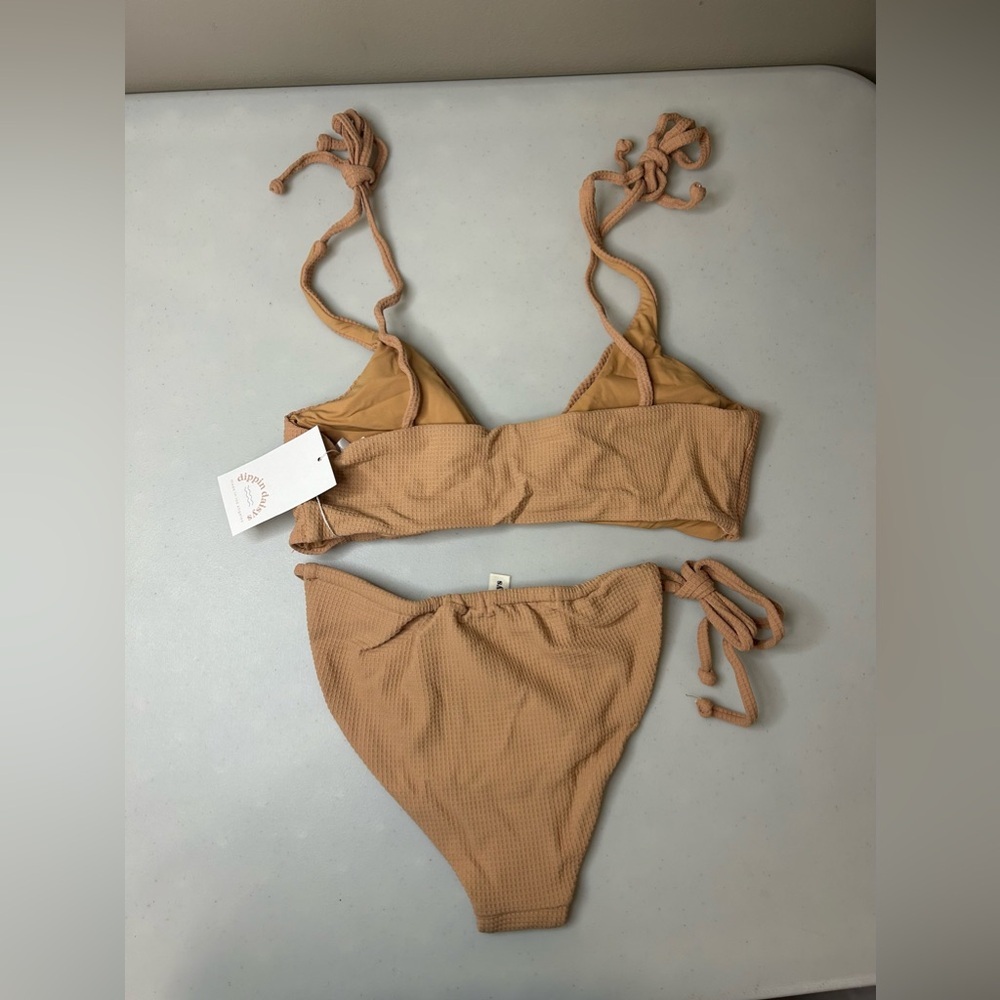 Anthropologie Dippin Daisys Zuma Twist Front Waffle Knit Bikini Size Large NWT - Picture 6 of 7